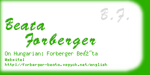 beata forberger business card